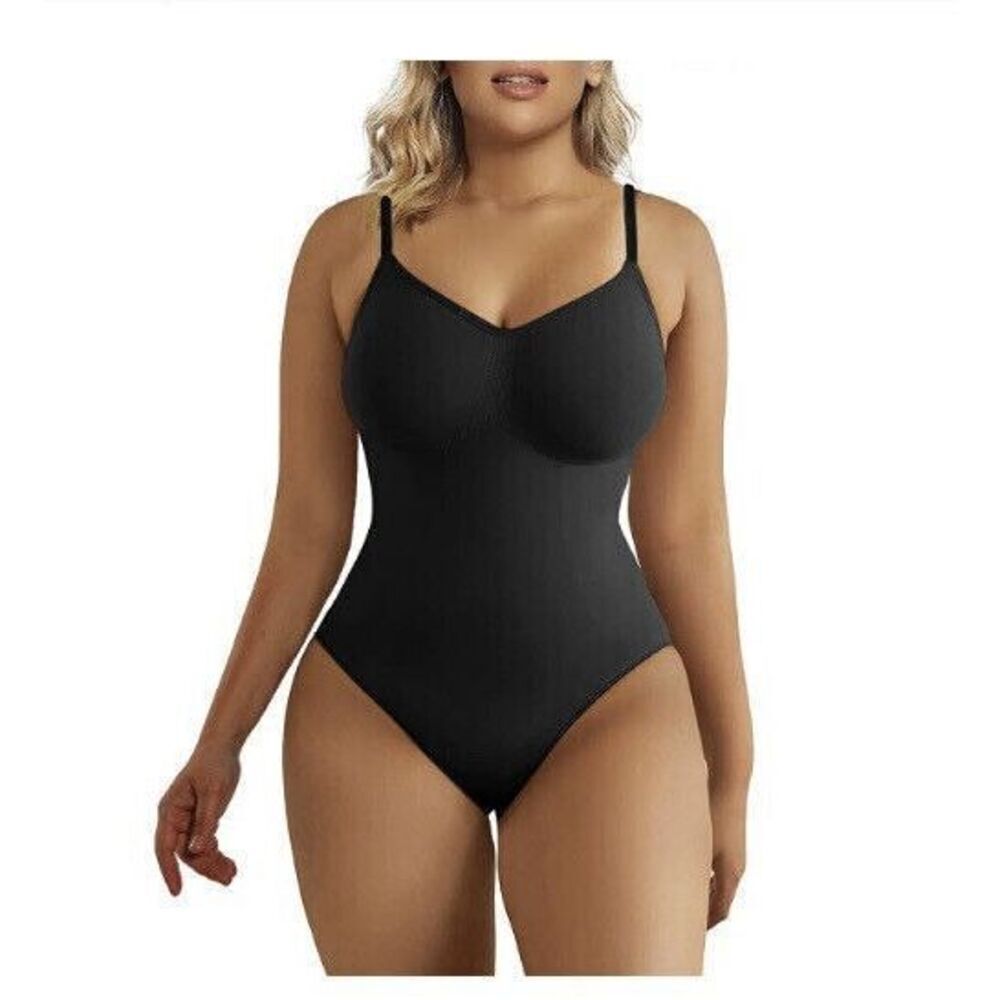 Shapewear Womens Black Bodysuit Thong Size S/M